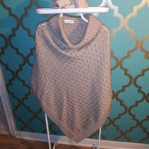 Calvin Klein poncho/sweater with matching hat